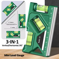 Mini niveau magnétique 3 en 1, résistant à l'usure, haute précision, mesure horizontale et verticale, rapporteur pour le travail du bois