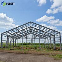 Kits complets de construction de hangars à poteaux en acier préfabriqué à longue portée pour élevages de vaches, avec services de pliage, soudage et découpe, pour bricolage, certifiés CE