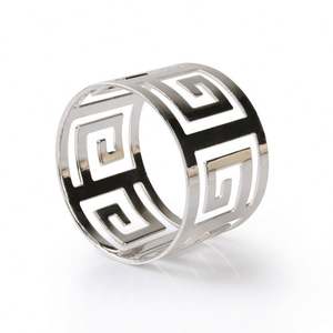 Servilleteros de oro redondos ahuecados a mano para bodas/fiestas/hoteles - Product Image 2