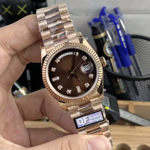 Reloj Automático de Lujo QF Factory con Esfera Marrón de 36 mm, Cristal Azul Resistente a los Arañazos, Visualización de Fecha y Día, Reloj Mecánico para Hombre - Product Image 2