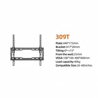 Soporte de TV LCD LED Delgado hecho en fábrica, soportes de TV fijos de acero montados en la pared para uso en la oficina