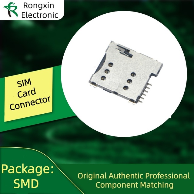 Micro SIM Card Socket Connector 6-Pin 1.35mm Brass Contact 3V Push-Push SMT Type for Memory & Data Modules