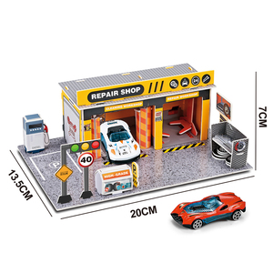Puzzle per bambini più venduti blocchi fai da te 3D città stazione di benzina scena in lega di veicoli pressofuso parcheggio gioco giocattoli <span class=keywords><strong>set</strong></span> - Product Image 3