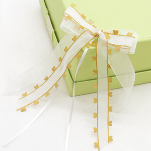 Cinta de Organza con lazo de satén para decoración de <span class=keywords><strong>coche</strong></span>, luces de <span class=keywords><strong>boda</strong></span> para el Día de San Valentín, corazón de amor, lámpara de visión trasera, lazo de amor - Product Image 1