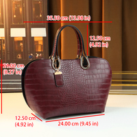 Nouvelle pochette vintage en cuir de crocodile grande capacité pour femme, sac à main tendance automne-hiver