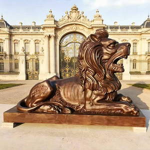 Décoration de jardin extérieure, sculpture d'animal en bronze forgé à la main, taille réelle, <span class=keywords><strong>lion</strong></span> personnalisé - Product Image 6