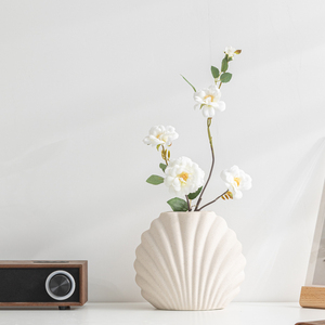 <span class=keywords><strong>Vase</strong></span> en céramique de style nordique, moderne et créatif, en forme de coquille, minimaliste, <span class=keywords><strong>blanc</strong></span>, <span class=keywords><strong>pour</strong></span> fleurs de <span class=keywords><strong>pampa</strong></span>, décoration intérieure - Product Image 5