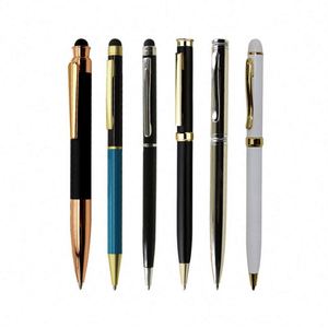 Stylo bille métallique personnalisé avec logo couleur, design luxueux et fin, forme hexagonale/triangulaire, pointe 1,0 mm, petit MOQ, noir, pour bureau et hôtel - Product Image 2