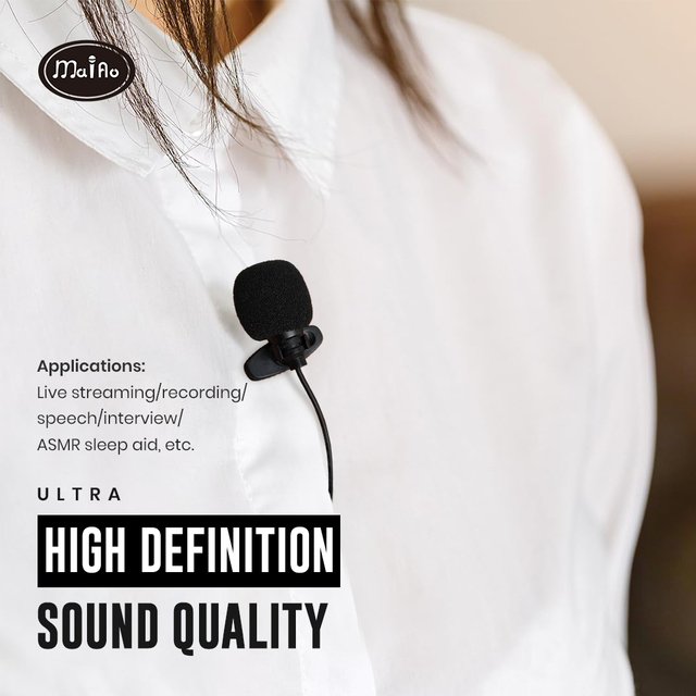 NEW Tie Clamp Lavalier Microphone 48V 5V 360 Rotation Omnidirectional 1/2/3/5m XLR Live Recording Small Mic