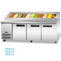 Réfrigérateur commercial de comptoir pour pizzas, salades et plats froids, avec éclairage LED et contrôle de la température, idéal pour restaurants, hôtels et cantines