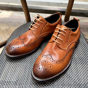 Zapatos de Cuero Genuino de Lujo para Hombre, Impermeables, Hechos a Mano, con Cordones, Punta Redonda, Formales, de Negocios, Otoño, Alta Calidad - Product Image 1