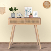 Ensemble table console de luxe moderne avec miroir pour le salon style européen pour la maison ou l'hôtel meubles en bois fabriqués à la main