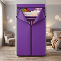 Armoire Pliante Simple en Tissu Non-Tissé, 2 Étagères, Design Moderne, Porte à Charnières, Meuble de Rangement pour Chambre et Appartement, Vente en Gros à Prix Abordable