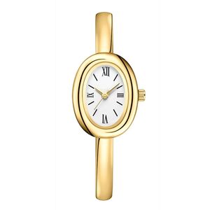 นาฬิกาข้อมือผู้หญิงแฟชั่นระดับไฮเอนด์ สายสแตนเลสทรงกลม สีทอง วินเทจ เรียบง่าย ระบบควอตซ์ - Product Image 3