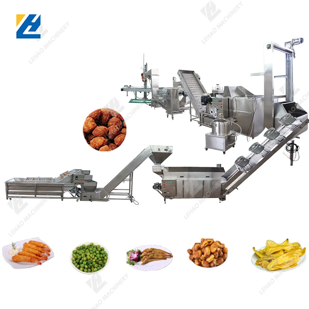 Automatic nut fryer machine peanut corn frying machine french fried chicken line equipment