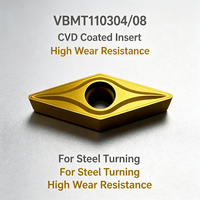 VBMT110304/08 CVD Indexierbare Hartmetall-Drehmeißel 35 Rhombus CNC-Drehwerkzeuge für Stahl/Edelstahl/Gusseisen Halbfeinbearbeitung