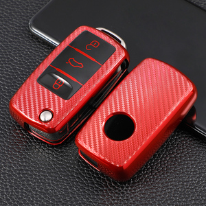 Funda Protectora de Fibra de Carbono TPU para Llaves de Coche Volkswagen Sagitar PASSAT CC Polo Skoda <span class=keywords><strong>VW</strong></span>, Llavero, Accesorio para Bolsa - Product Image 2