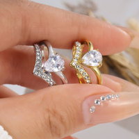 Bague unisexe double couche en acier inoxydable croisé, pierre naturelle électroplaquée, style minimaliste, design de niche haut de gamme, luxe léger