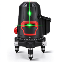 Niveau laser vert à 5 lignes haute précision, auto-nivelant, avec alarme d'inclinaison, pour la décoration de bâtiments