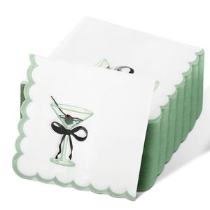 Martini Cocktail Napkins with a Retro Wavy Design, Disposable Paper Napkins for Single Parties - Product Image 6