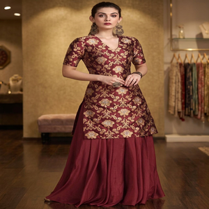 Vestido Anarkali Vintage con Silueta de Capullo, de Cachemira, para Fiesta, Corte Recto Tipo Paraguas, Elegante, de Kanya Fancy Garments - Product Image 3