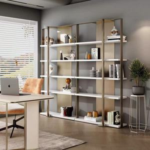 Estantería Moderna Minimalista de Acero Inoxidable Color Oro Champán, 5 Estantes Abiertos, Independiente, con Divisores, Mueble para el Hogar, Duradero - Product Image 2