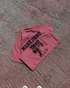 Mùa Hè Cotton Boxy Thiết Kế Quá Khổ Flannel In Của Nam Giới Cắt Kiểm Tra Ngắn Tay Áo Áo Sơ Mi Giản Dị Nút Up Tùy Chỉnh Áo Sơ Mi Cho Nam Giới - Product Image 2