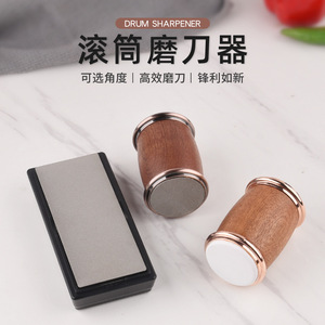 Cylindrical double-sided knife sharpener, ceramic diamond roller sharpener, Western-style kitchen knife <b>grinder</b>, whetstone. - Product Image 5