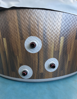 Holzmaserung Aufblasbarer Whirlpool DWF Drop-Stitch PVC Outdoor Tragbarer Hottub mit Sprudelmassage für Garten und Familiennutzung