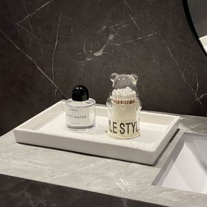 Plateau multifonction en céramique - Gobelet rectangulaire pour rince-bouche, rangement salle de bain et toilettes, assiette à gâteaux et sushis - Design moderne et minimaliste - Product Image 3