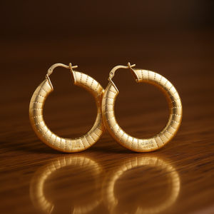 Aros de Oro E4428, Clásicos, Chapados en Oro, Unisex, para Uso Diario, Joyería Fina - Product Image 2