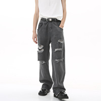 Jean en denim vert pour homme avec améthyste et détails vert sauge, coupe slim, pantalon orné de cristaux, vente en gros