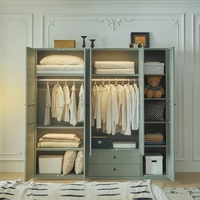 Armoire modulaire à 2 portes en acier avec impression par transfert pour chambre à coucher, armoire de rangement pour vêtements