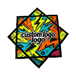 Fazzoletto Girevole Personalizzato con Stampa UV per Festival all'Aperto, OEM ODM, Stampa a Sublimazione Completa, 26'' Flow Stars Luminosi - Product Image 1