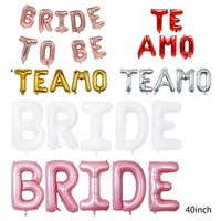 Ensemble de lettres 'Bride' de 40 pouces, Confession espagnole 'TE AMO', Décoration de mariage, Ballon en film d'aluminium pour stand de rue