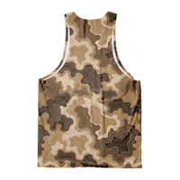 Débardeur de sport pour homme en maille camouflage, séchage rapide, respirant, perforé au laser, personnalisable, pour la gym et la course à pied, vente en gros