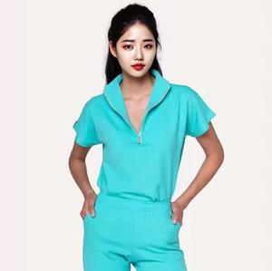 OEM Women Short Sleeve <strong>Scrubs</strong> Tops Jogger Cargo Pants Sets Casual Medical Nursing Suit <strong>Scrubs</strong> Uniform