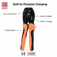 Alat Crimping Ratchet Solar Profesional LY-2546B Baja Karbon Metrik DIY OEM AWG 13-10 untuk Instalasi Sistem PV