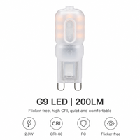 Ampoule LED Xmation G9 2,3W 220-240V PC 200LM 2700K/3000K/4000K/6500K 14SMD 360° Sans Scintillement pour Lustre, Remplace les Halogènes Résidentiels