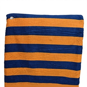 Tela de Algodón a Rayas Azules y Mostaza, Textil Tejido de Primera Calidad, Material Suave, Transpirable y Ligero para Vestidos, Camisas y Manualidades - Product Image 1
