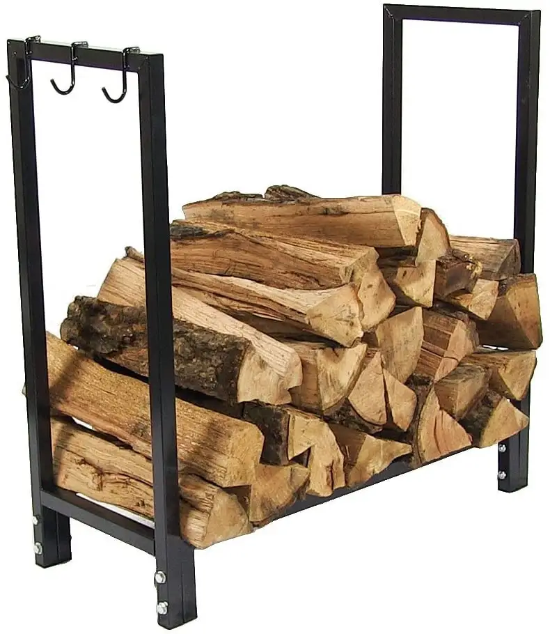 30 Inch Firewood Log Rack with Cover, Indoor or Outdoor Wood Storage