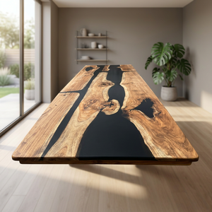 Luxury <b>Wooden</b> Epoxy Resin <b>Table</b> – Contemporary Handmade Furniture for <b>Dining</b>, Conference & Office Use - Product Image 3
