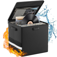 Caja de Almacenamiento de Discos Resistente al Fuego, Plegable y Seccionada, Organizador de Vinilos con Capacidad para 30-50 Álbumes, para DJ y Hogar
