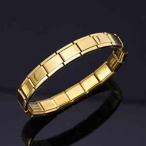 New Diamond Italian <b>Bracelet</b> Charms <b>Stainless</b> <b>Steel</b> Gold Silver Moissanite Italian Charm <b>Bracelet</b> With Diamond - Product Image 3