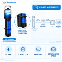 Sonde de qualité de l'eau multiparamètres intégrée IMP-302Clean, nettoyage automatique, IP68, RS485 Modbus RTU pour lacs et rivières