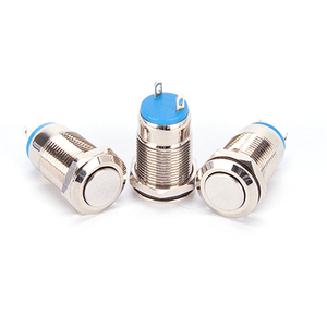 12mm botão de pressão automático redefinir, botão interruptor de <span class=keywords><strong>2</strong></span> pinos botão led botão de pressão prata de aço inoxidável - Product Image 5