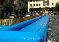 Toboggan aquatique gonflable à piste unique 2026 en promotion pour la ville