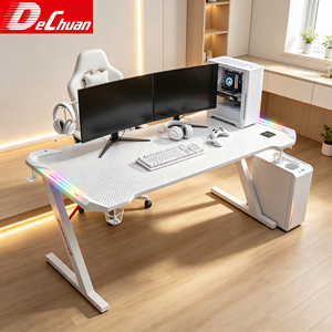 <span class=keywords><strong>Escritorio</strong></span> de Computadora de Metal <span class=keywords><strong>Blanco</strong></span> Fabricado en Foshan con Tablero Ecológico y Luz RGB - Product Image 2