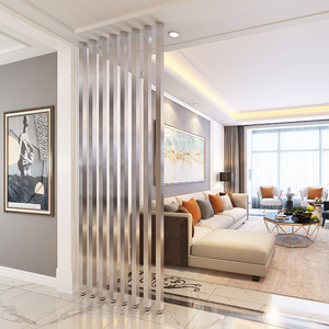 <span class=keywords><strong>Divisori</strong></span> Moderni Personalizzati da Terra a Soffitto in Acciaio Inox e Vetro Temperato Trasparente per Casa e Ufficio - Product Image 4