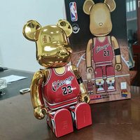 Vente en gros Bearbrick 400% Jordans Bulls Red Clothes 23 Violent Bear Figurines Kwas Block Doll pour Ornements Modèles Cadeau Enfants